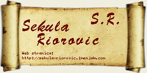 Sekula Riorović vizit kartica